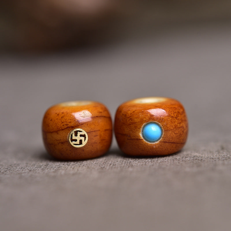 Natural Tibetan Area Return Old Material Camel Bone Loose Beads Inlaid with Swastika Waist Beads Top Beads Wenwan Buddha Beads Bracelet Accessories - Touch Bling