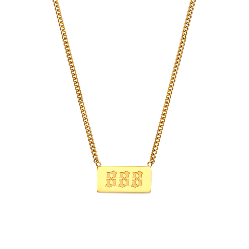 111-999 Angel Number Tag Necklace Stainless Steel Dainty Necklace - Touch Bling