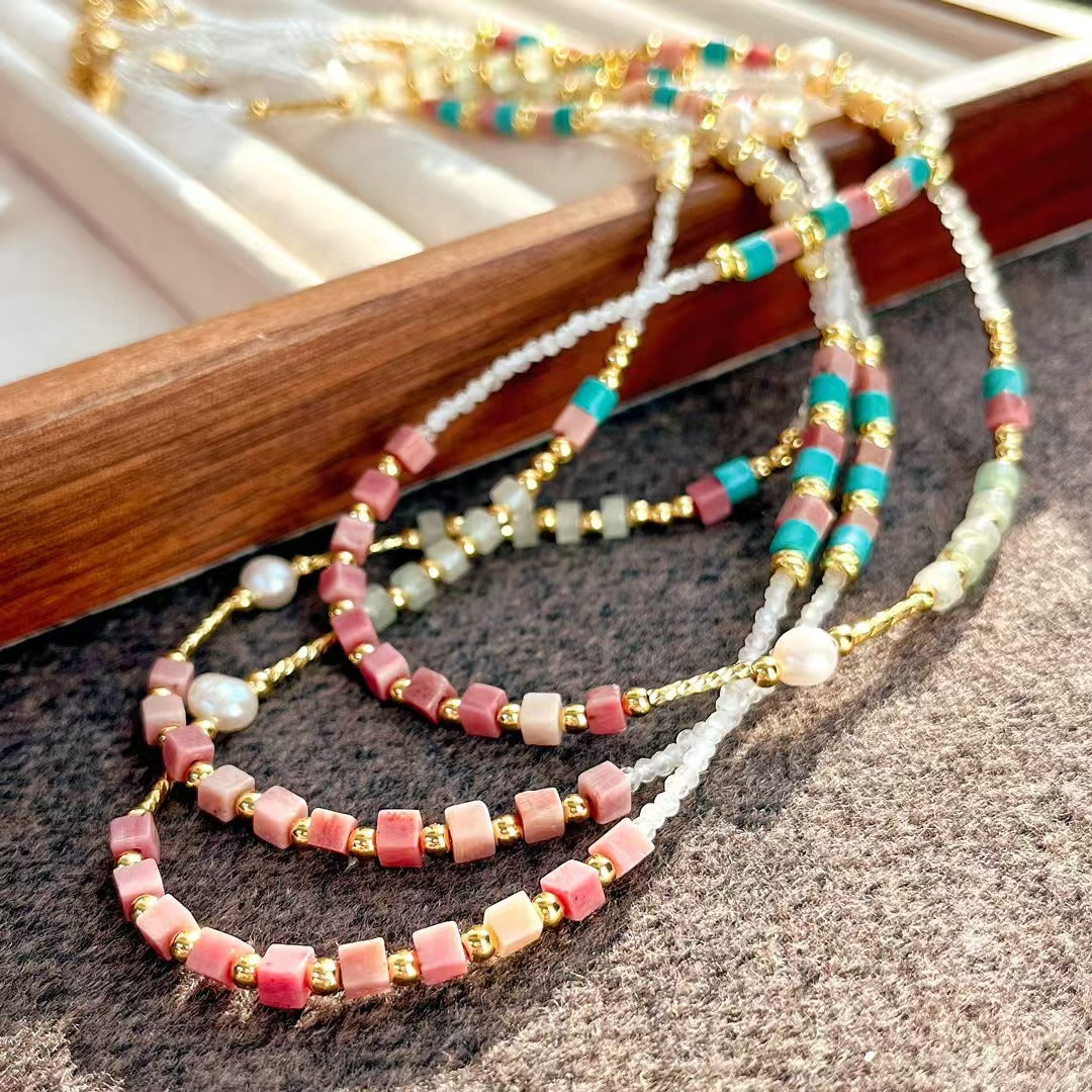 Natural Moonstone Necklace Ladies Clavicle Chain Necklace - Touch Bling