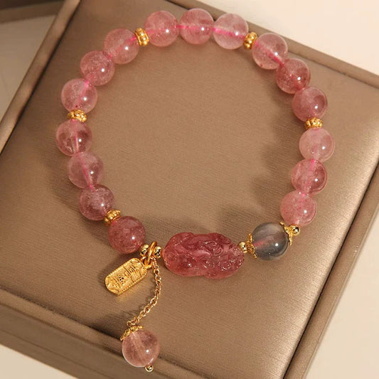 Strawberry Crystal Pixiu Prosperity Bracelet