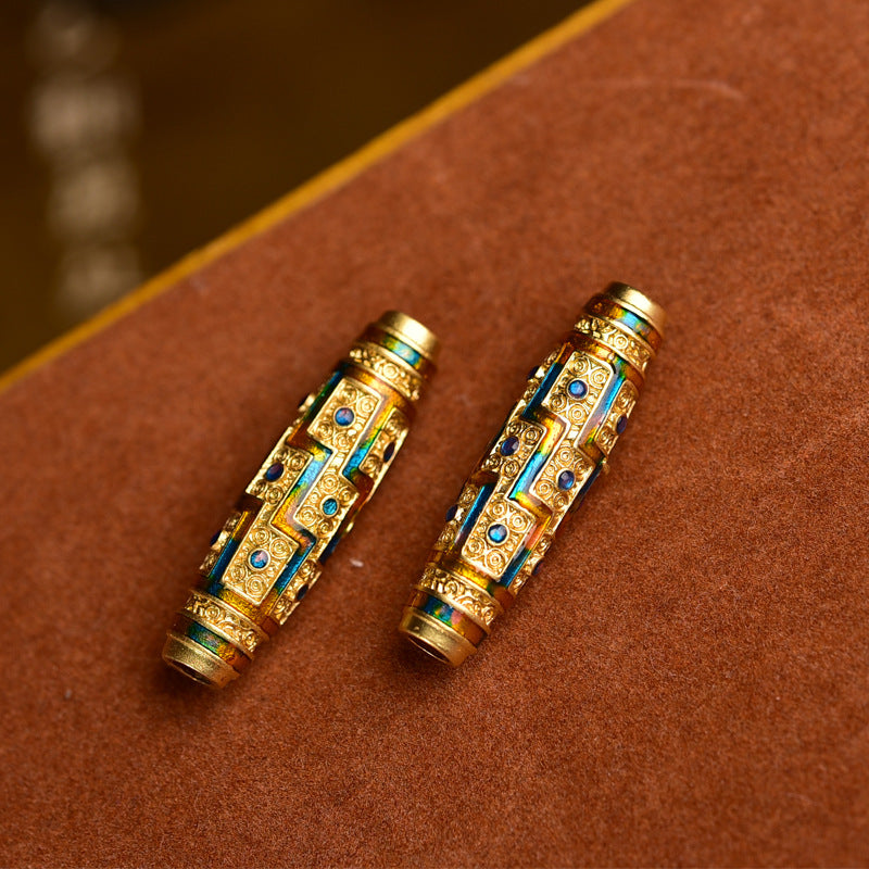 DIY Ancient Dzi Beads Loose Beads Bead Pendant Enamel Jewelry - Touch Bling