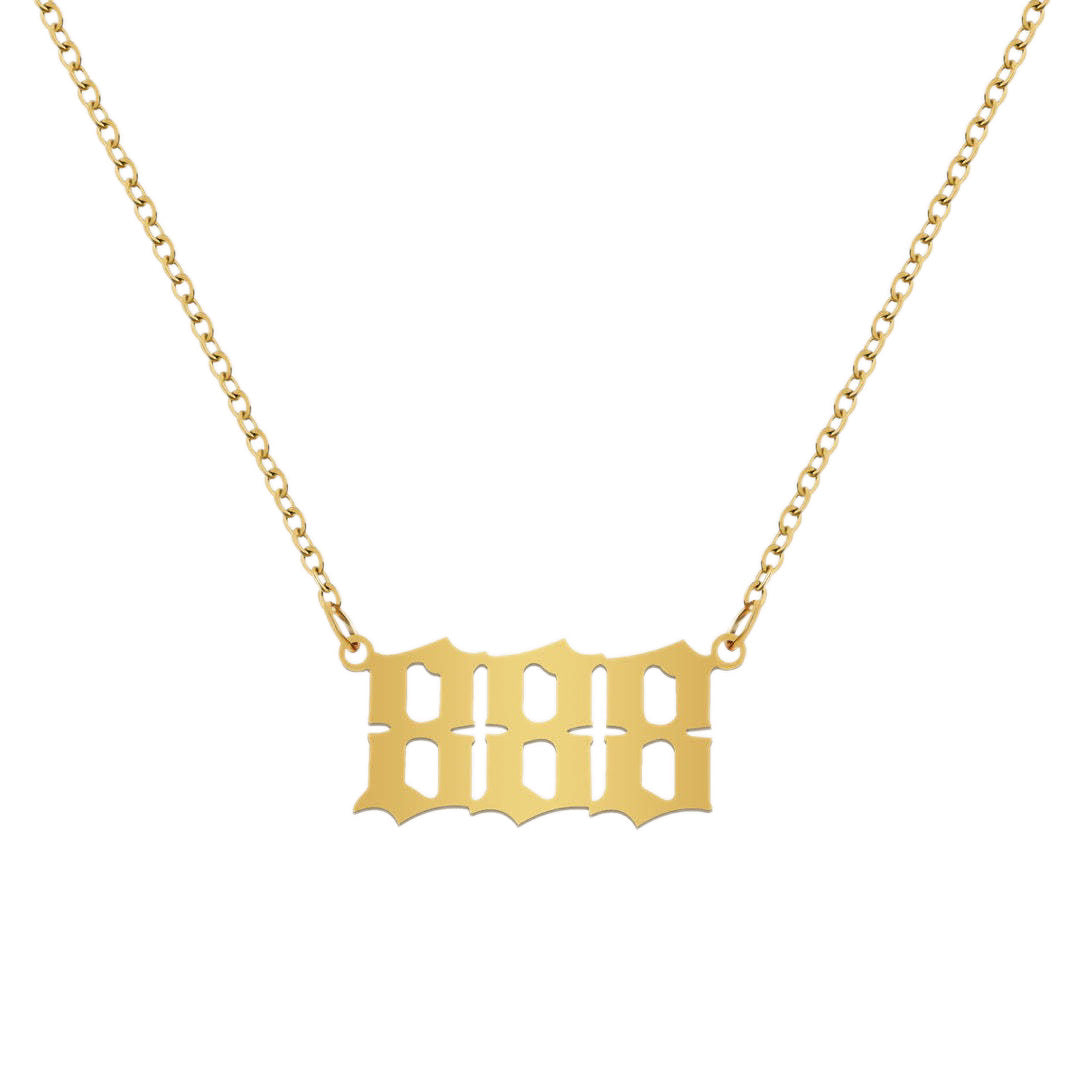 Stainless Steel Necklace Angel Number Necklace 111-999 for Women - Touch Bling