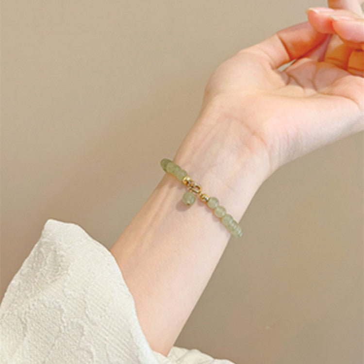 Natural Hetian Jade Bead Bracelet - Touch Bling