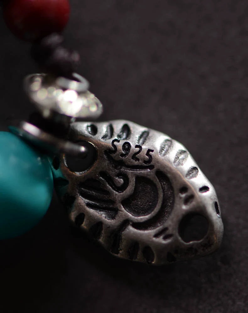 Tibetan Nine-Eyed Dzi Beads Charm Bracelet Pearl Pendant