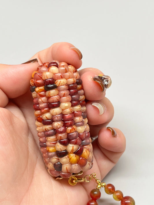 High-Transparency Gemstone Pink Blood Corn Ornament for Reducing Stress - Touch Bling