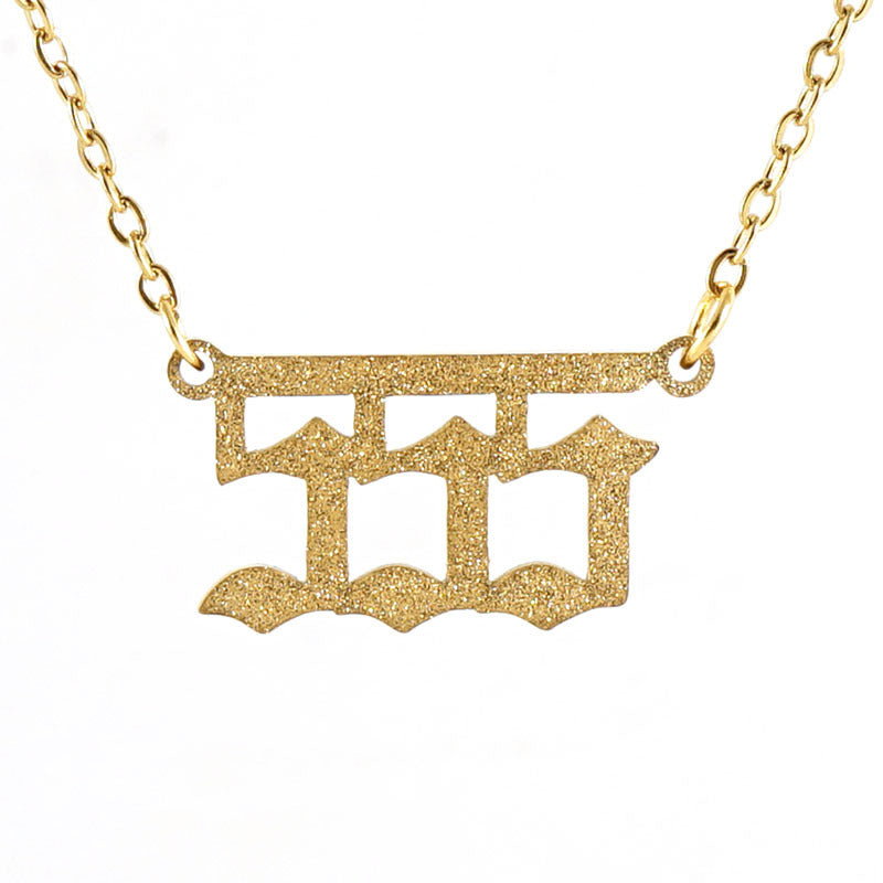 New Stainless Steel Gold Dust Angel Number Necklace 111-999 | 18K Titanium Steel Dainty Necklace - Touch Bling