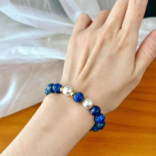 Retro Natural Lapis Lazuli Bracelet Premium Handmade Beaded Bracelet - Touch Bling