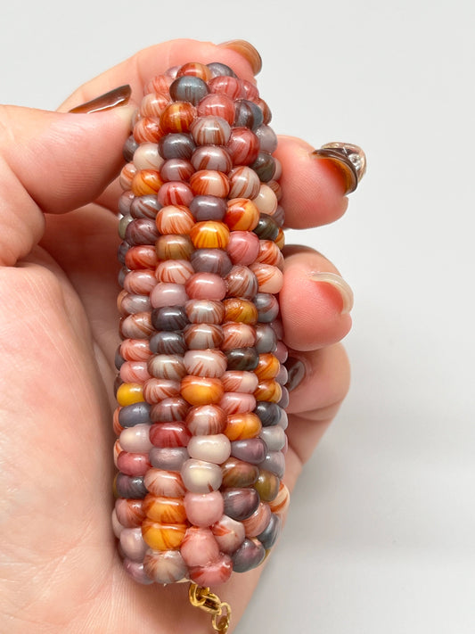Colorful Gemstone Natural Corn Ornament with Veins - Touch Bling