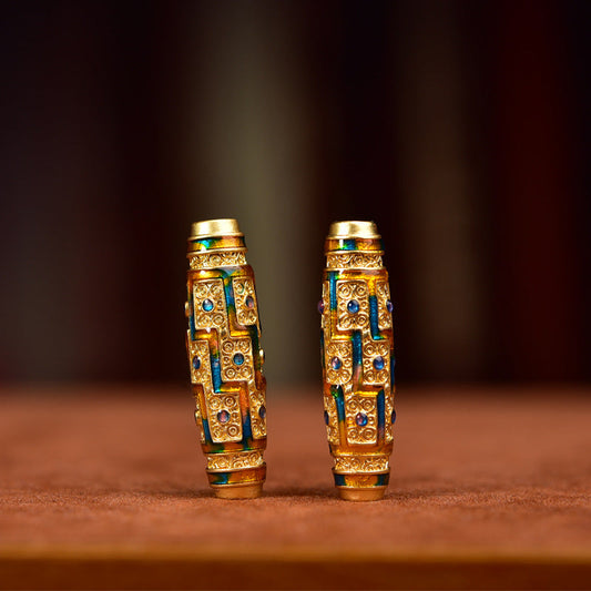 DIY Ancient Dzi Beads Loose Beads Bead Pendant Enamel Jewelry - Touch Bling