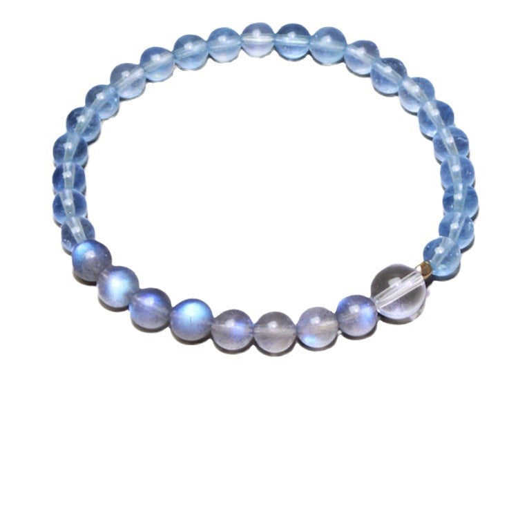 Aquamarine Bracelet Handmade Beaded Women's Crystal Jewelry - Touch Bling
