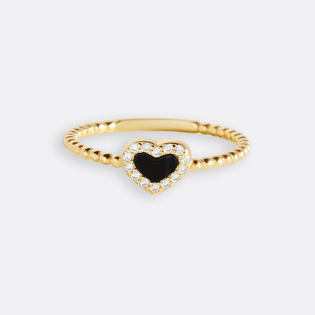 Tiny Gemstone Heart Ring