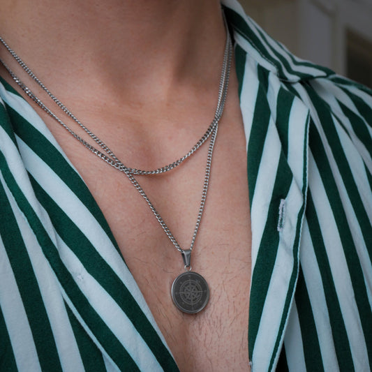 Compass + Minimal Bundle - Silver-toned