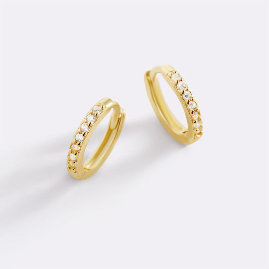Pave Huggie Hoop Earrings - Touch Bling