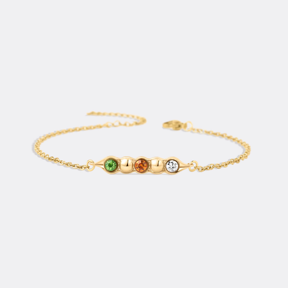 Erbsen in einer Schote Geburtssteinarmband