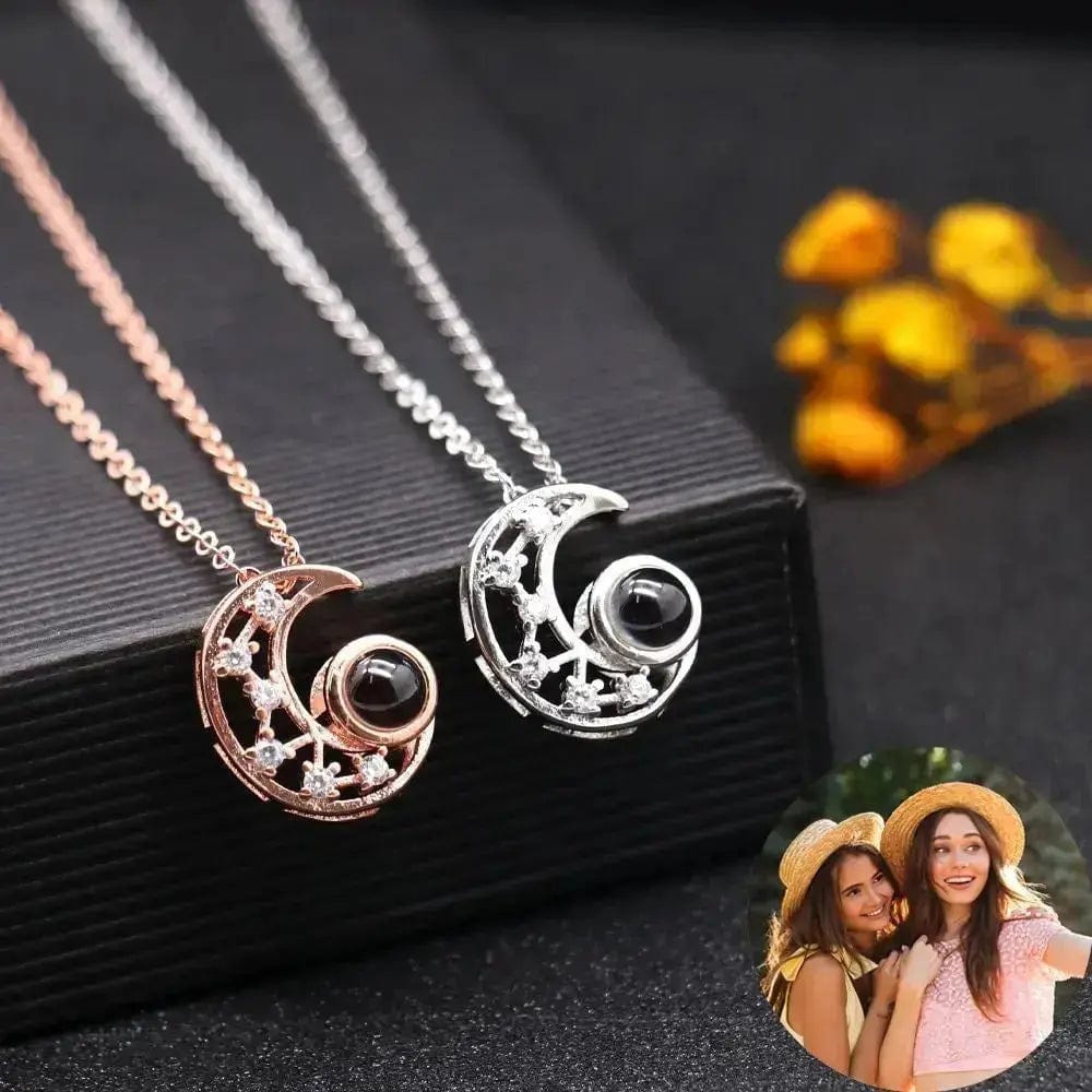Regalo personalizado de San Valentín: collar, pulsera y llavero con foto proyectada.