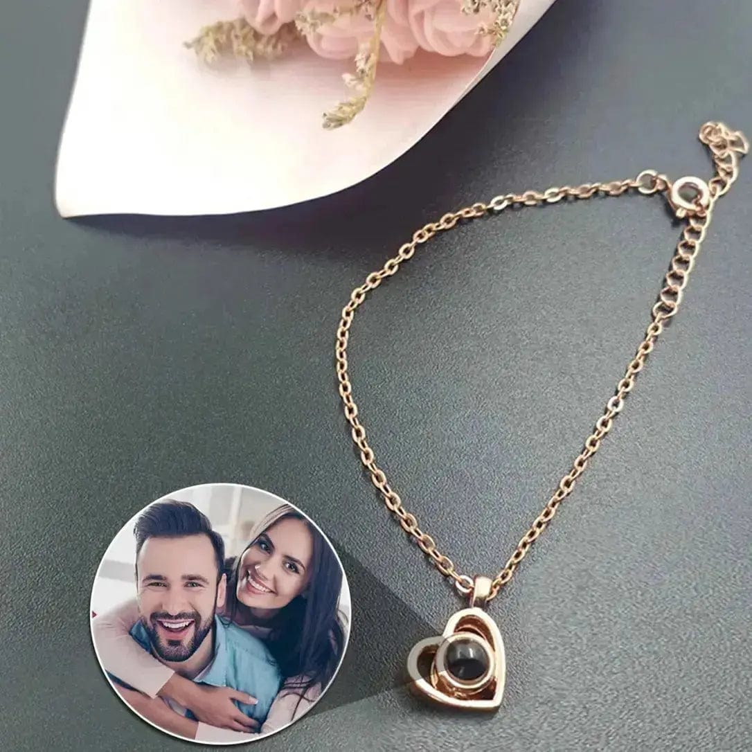 Regalo de condolencia único: collar, pulsera o llavero con foto proyectada.