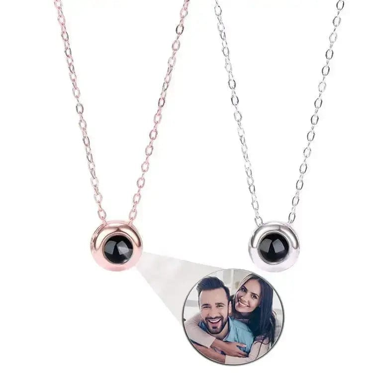 Regalo personalizado de San Valentín: collar, pulsera y llavero con foto proyectada.