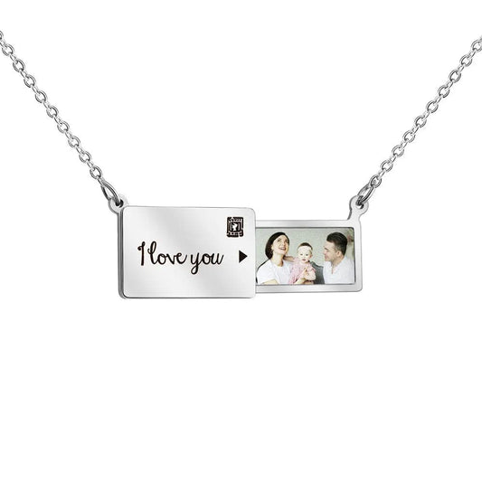 Collar con medallón personalizado y colgante con foto oculta