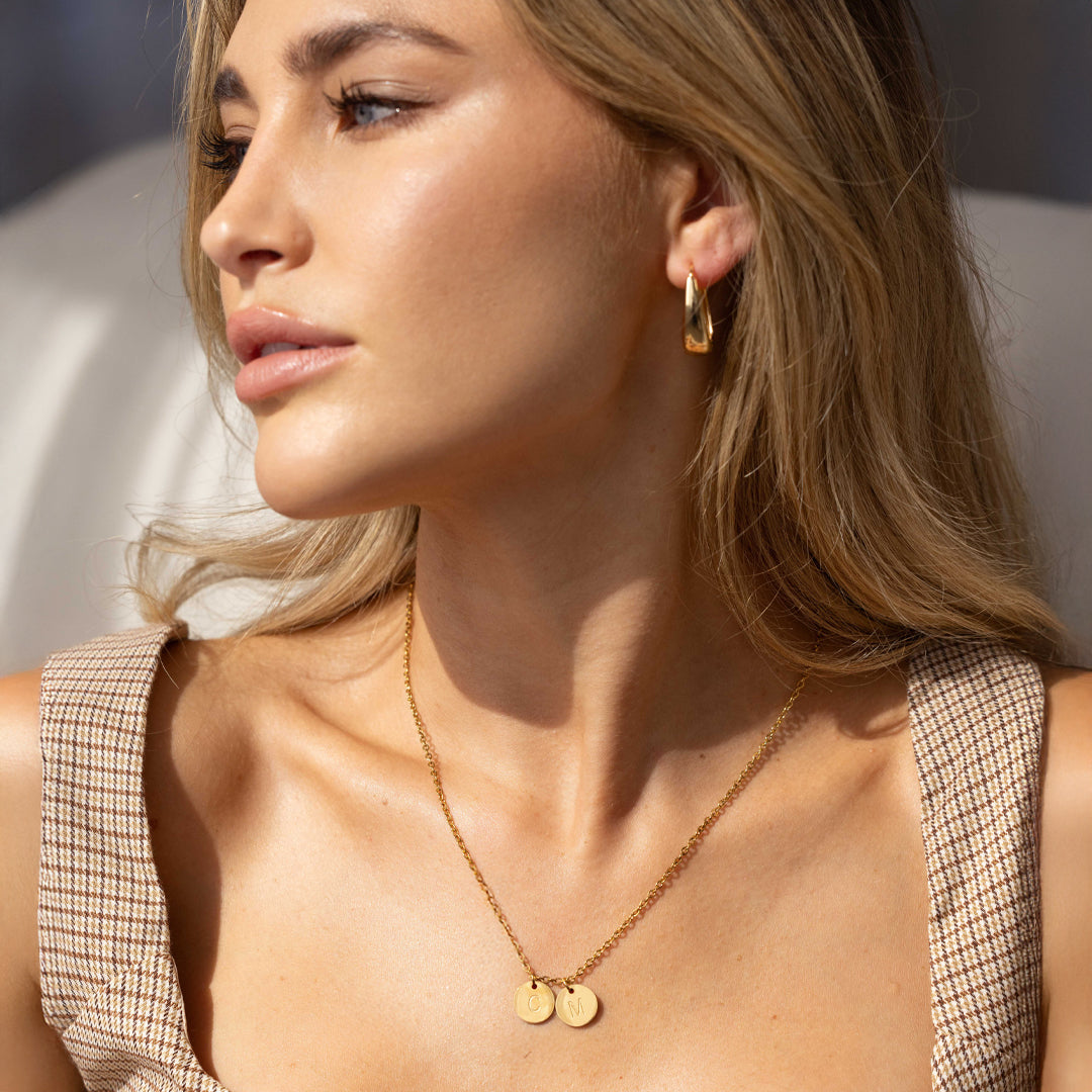 Dainty Initial Disc Necklace