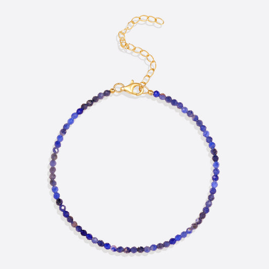 Winziges stapelbares Mini-Lapislazuli-Perlenarmband