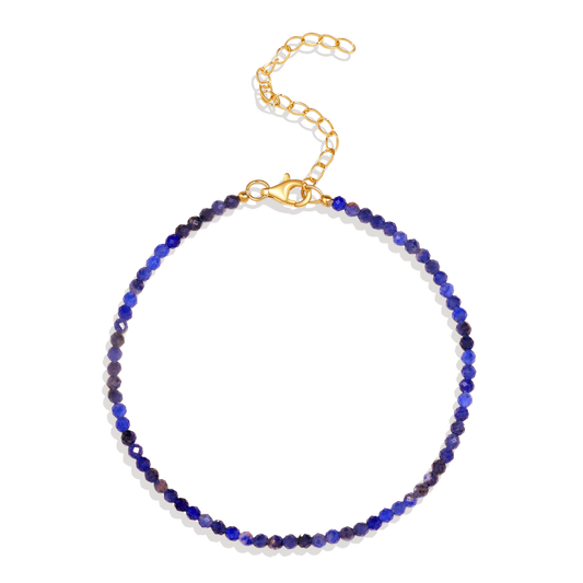Winziges stapelbares Mini-Lapislazuli-Perlenarmband