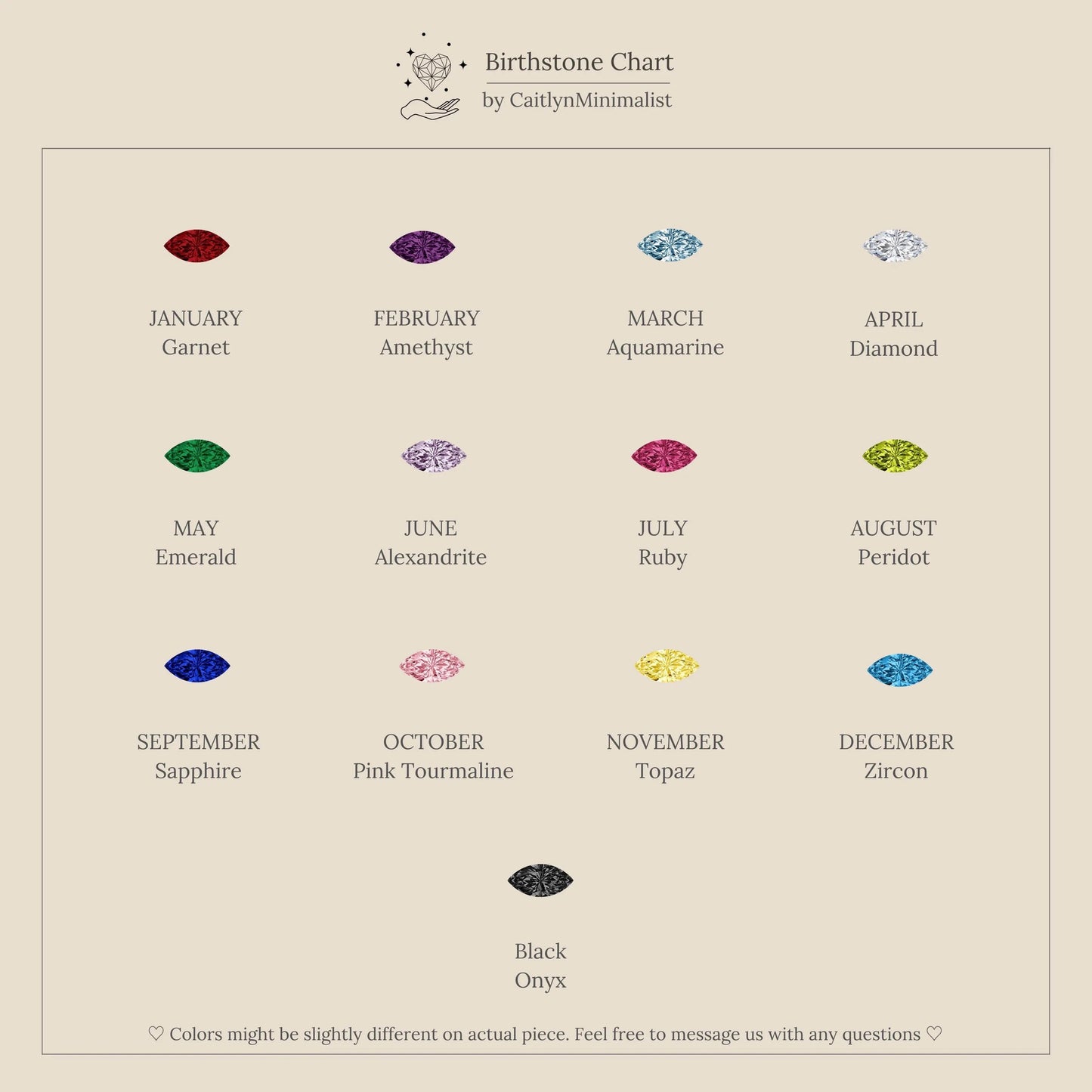 Marquise Birthstone Signet Ring