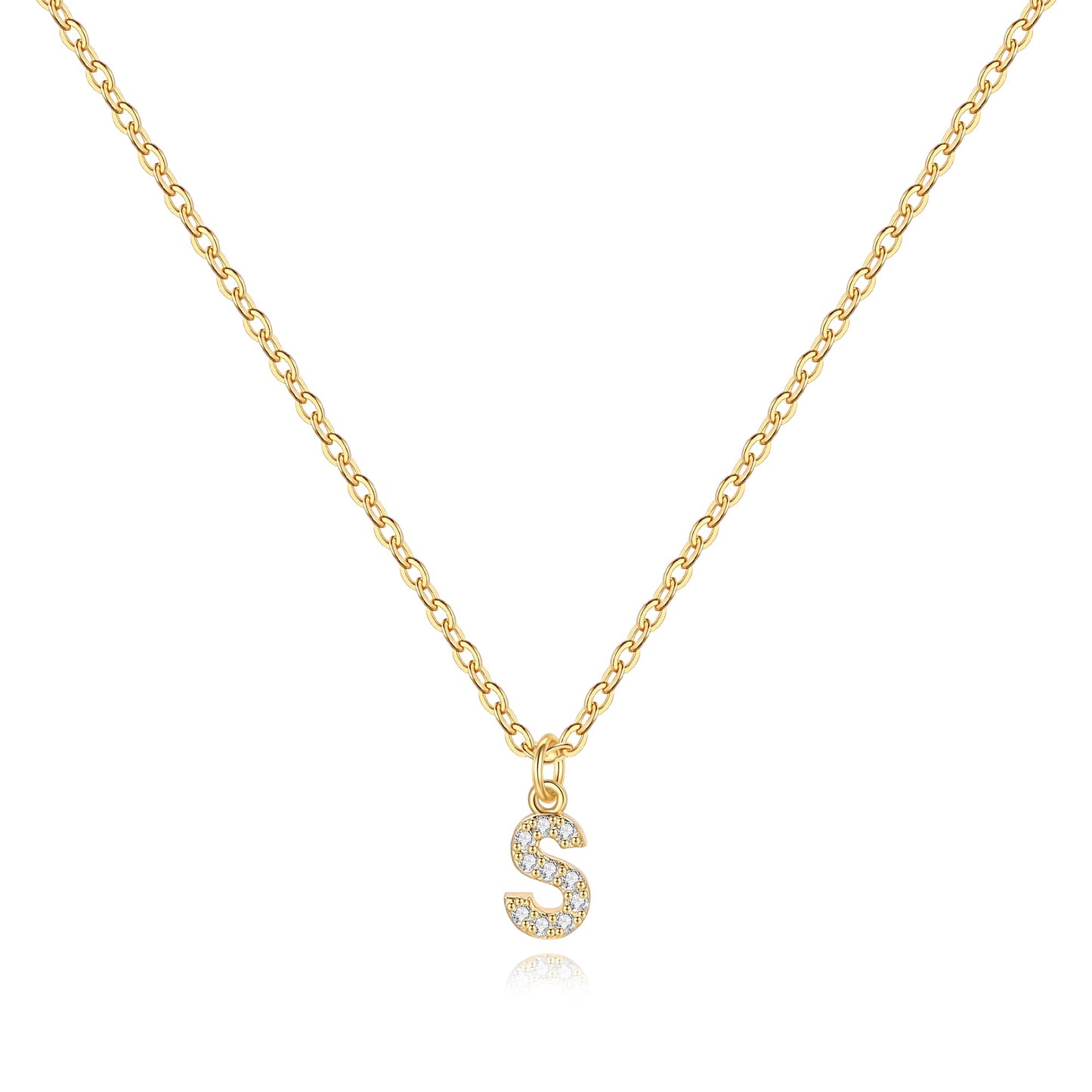 Pavé Uppercase Initial Necklace