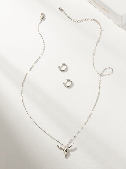 Conjunto de joyas de plata de ley con diseño de vaquera