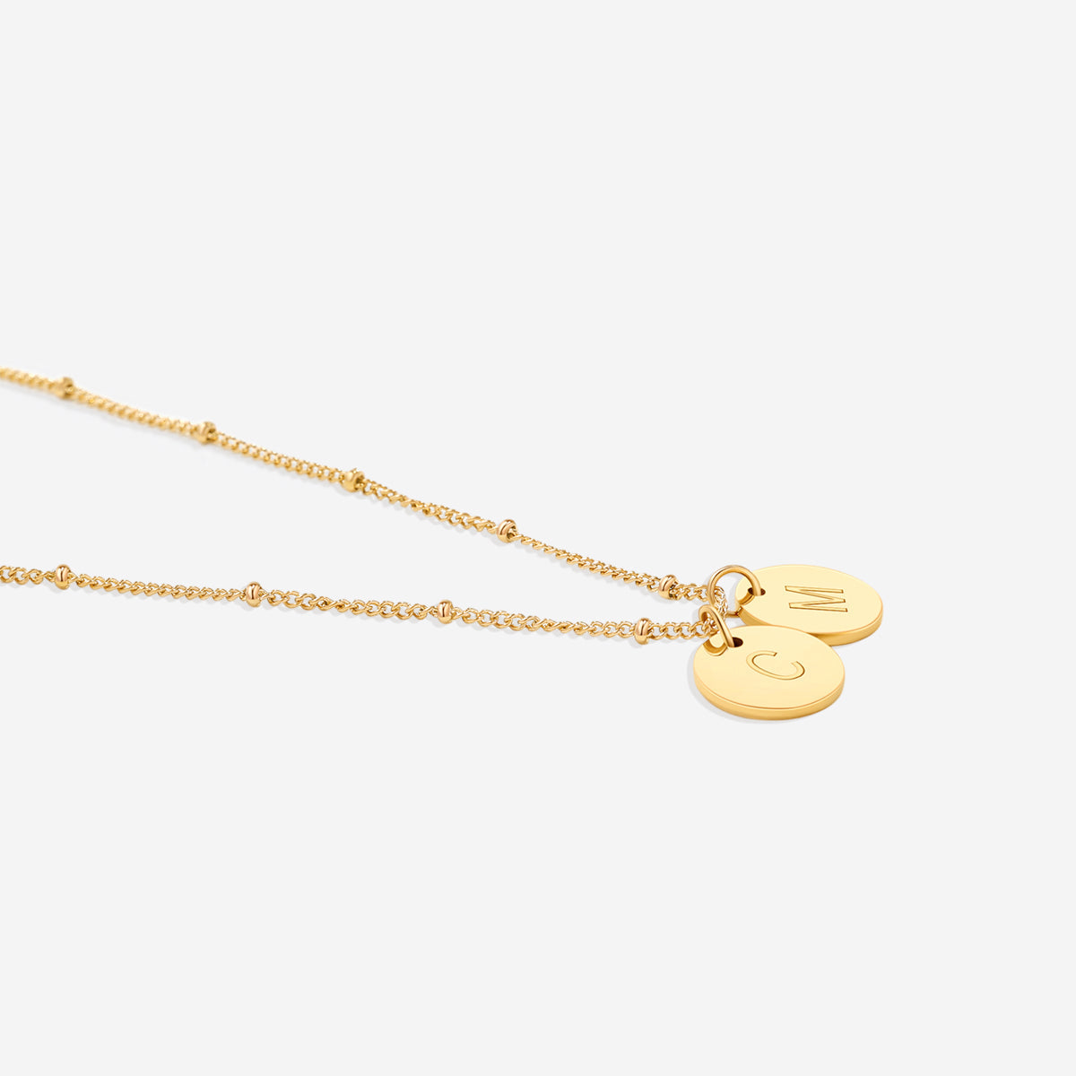Dainty Initial Disc Necklace