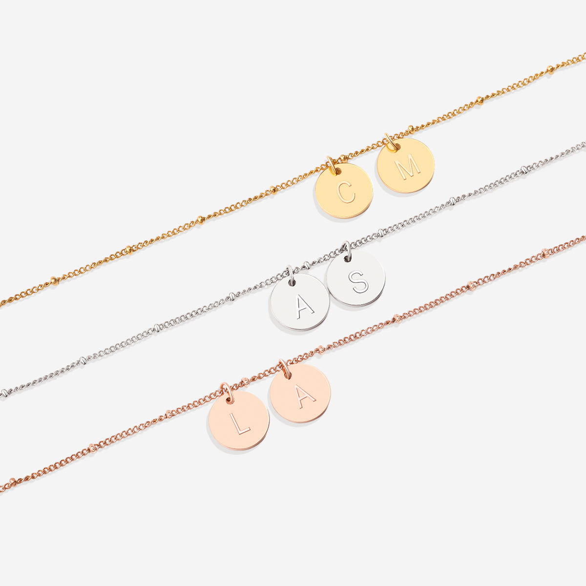 Dainty Initial Disc Necklace