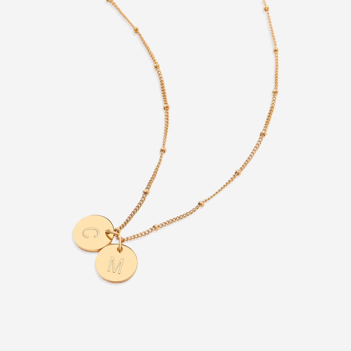 Dainty Initial Disc Necklace
