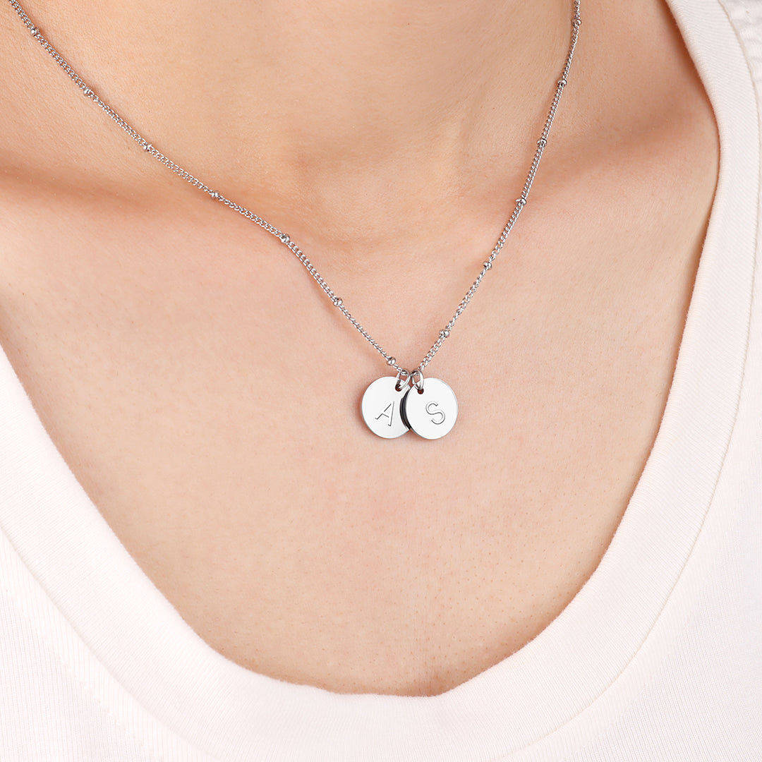 Dainty Initial Disc Necklace