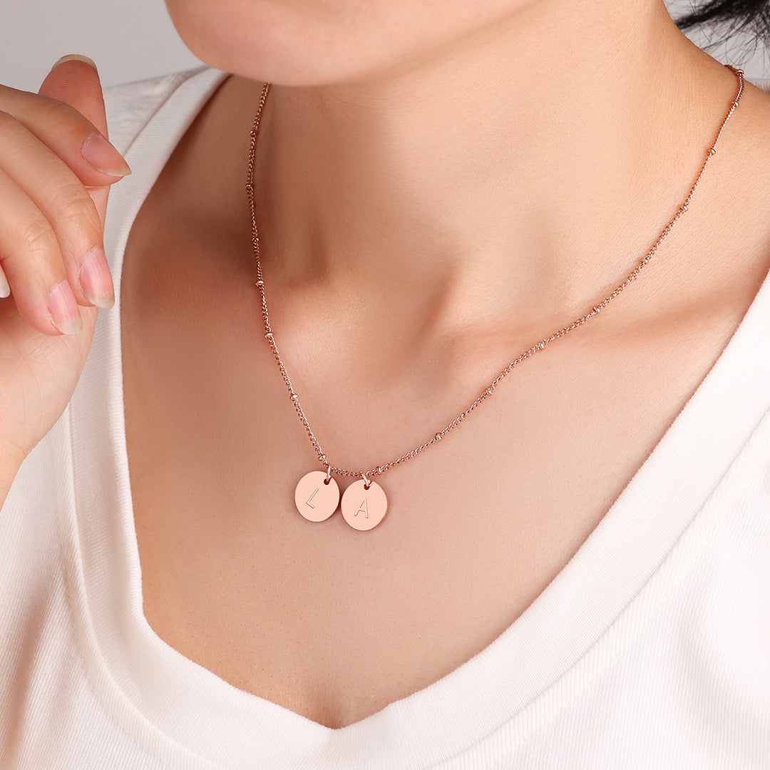 Dainty Initial Disc Necklace