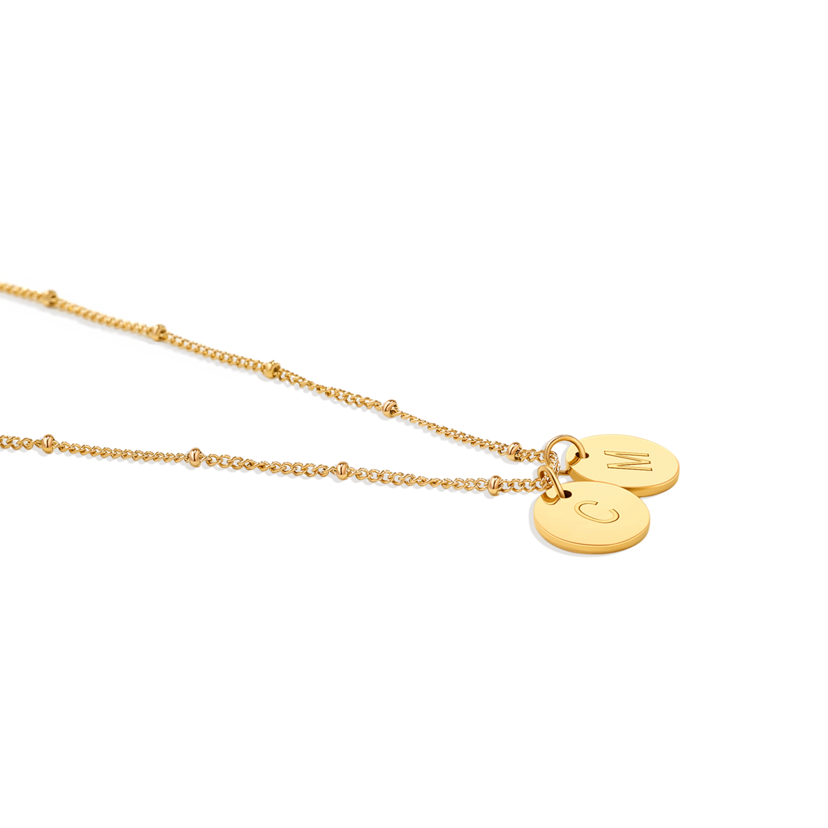 Dainty Initial Disc Necklace