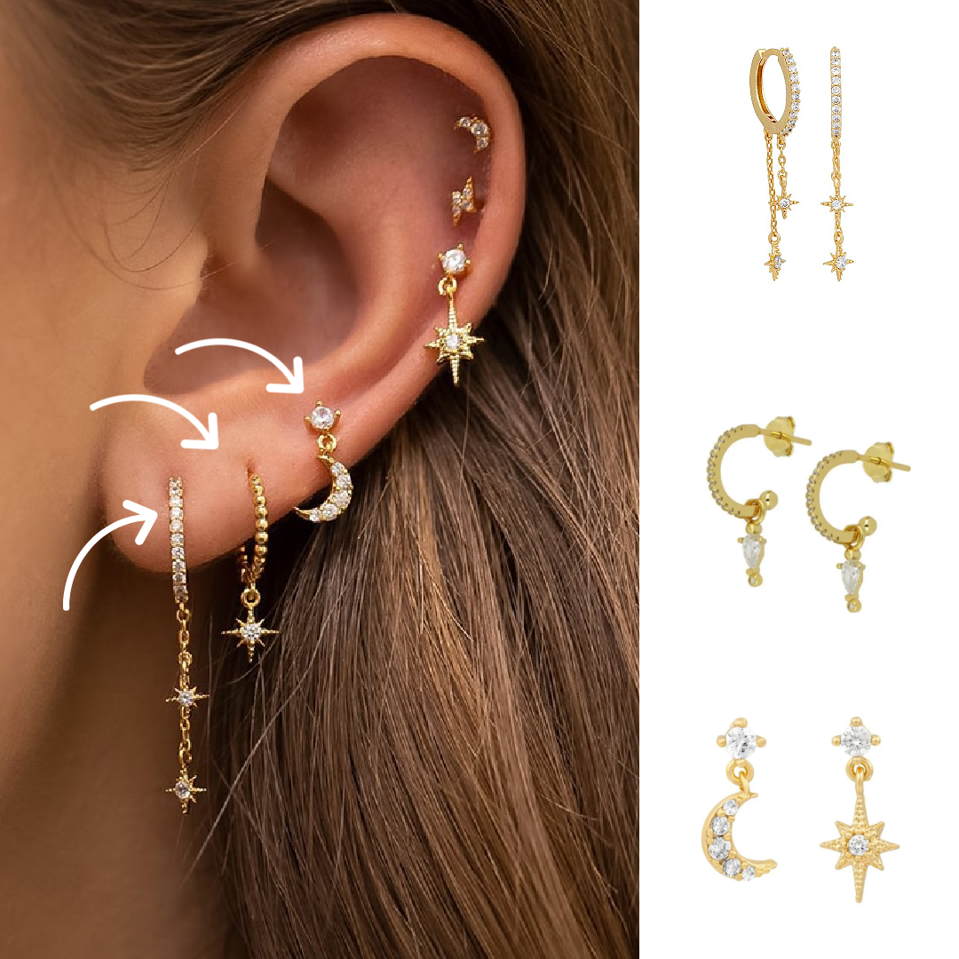 Colección de pendientes Starlight 316L