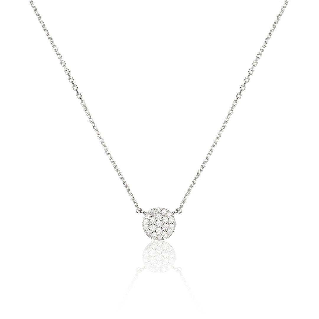 Collar circular con diamantes de plata