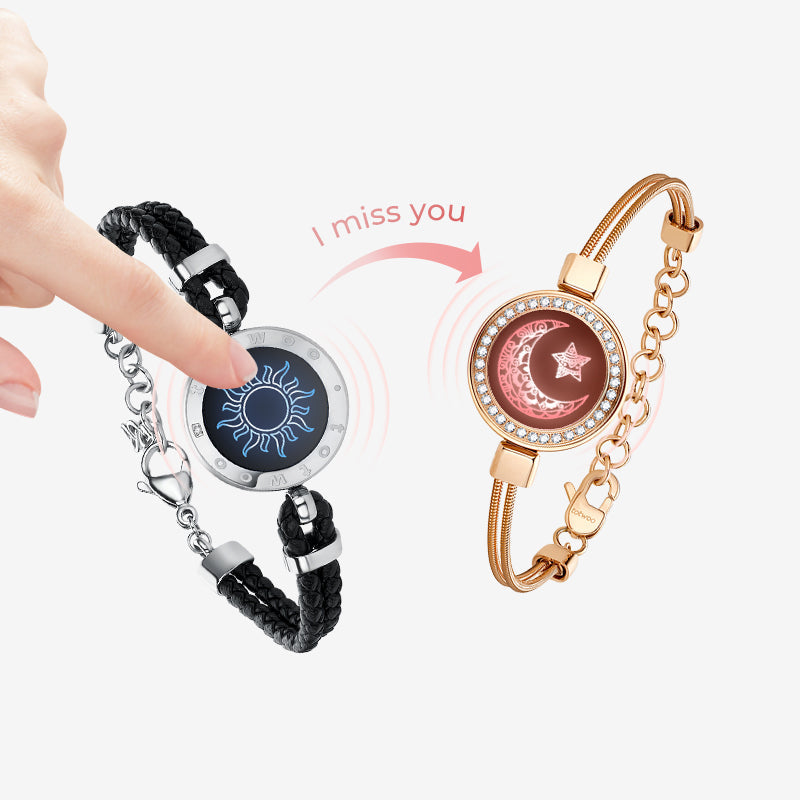 Sun&Moon Touch Bracelets (Snake Chain + Braided Cord) - Touch Bling