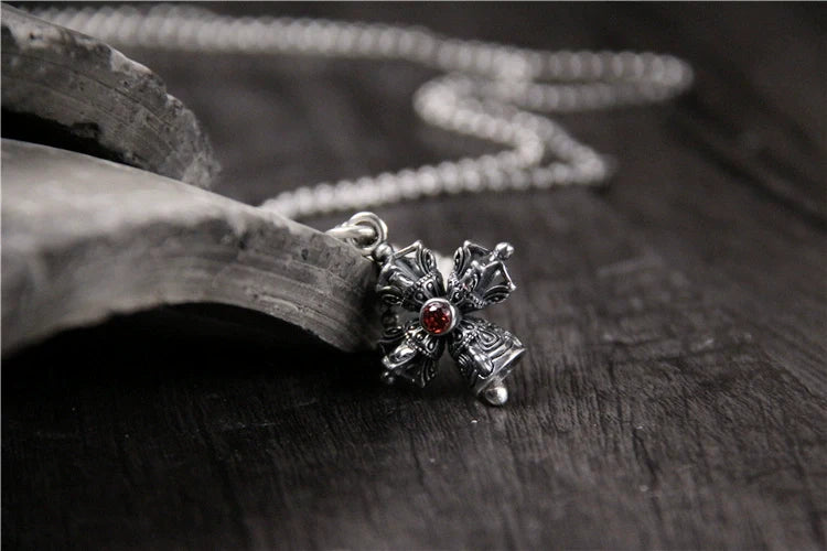 S925 Sterling Silver Thai Silver Vajra Pestle Pendant for Men and Women - Touch Bling