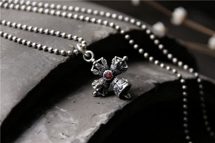 S925 Sterling Silver Thai Silver Vajra Pestle Pendant for Men and Women - Touch Bling