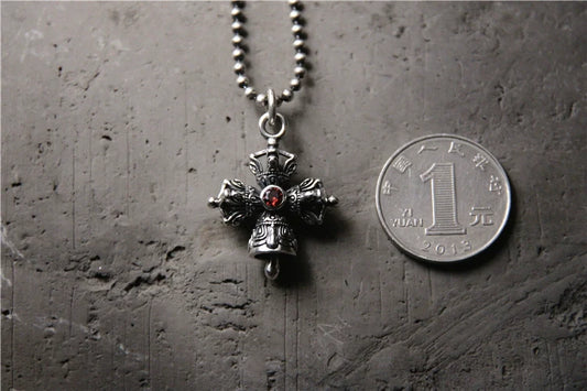 S925 Sterling Silver Thai Silver Vajra Pestle Pendant for Men and Women - Touch Bling