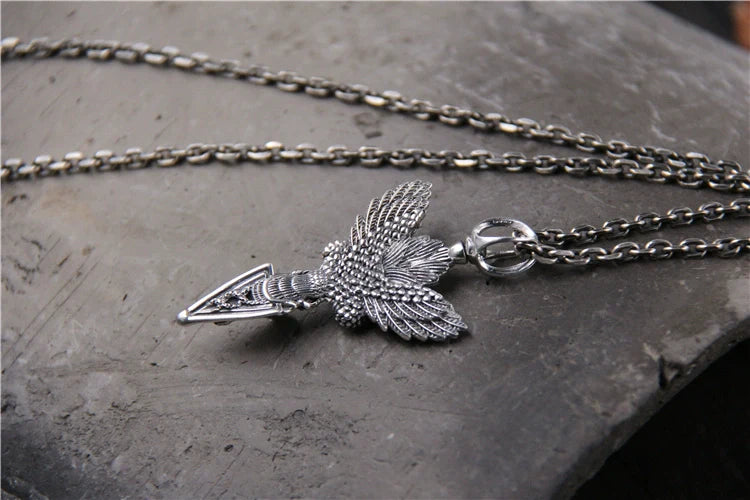 S925 Sterling Silver Retro Carved Vajra Pestle Men's Pendant - Touch Bling