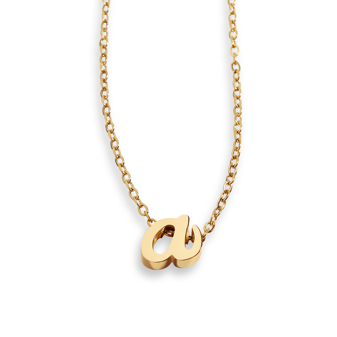 Tiny Initial Script Necklace