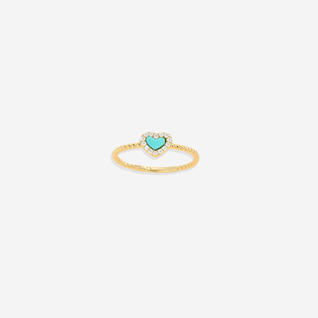 Tiny Gemstone Heart Ring