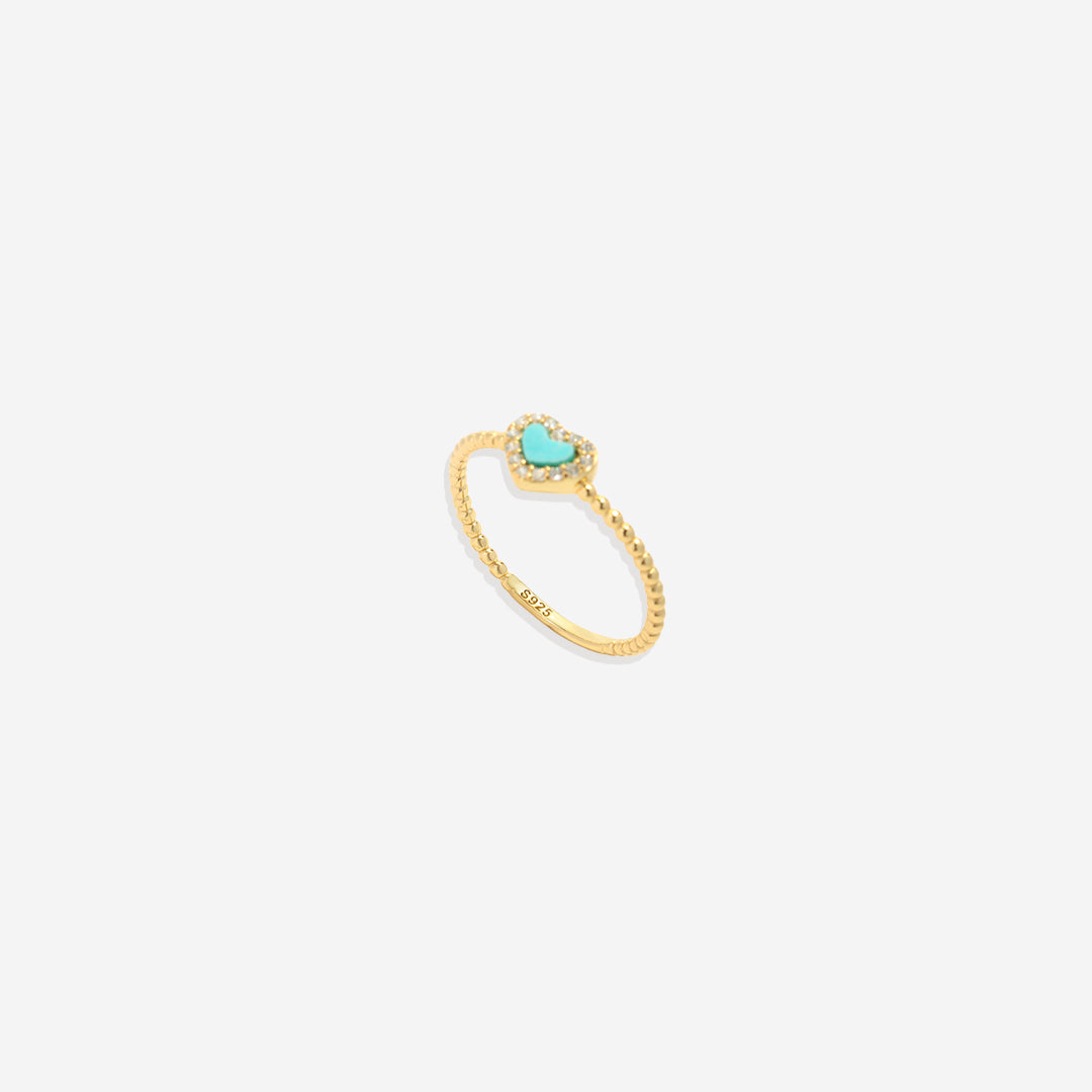 Tiny Gemstone Heart Ring