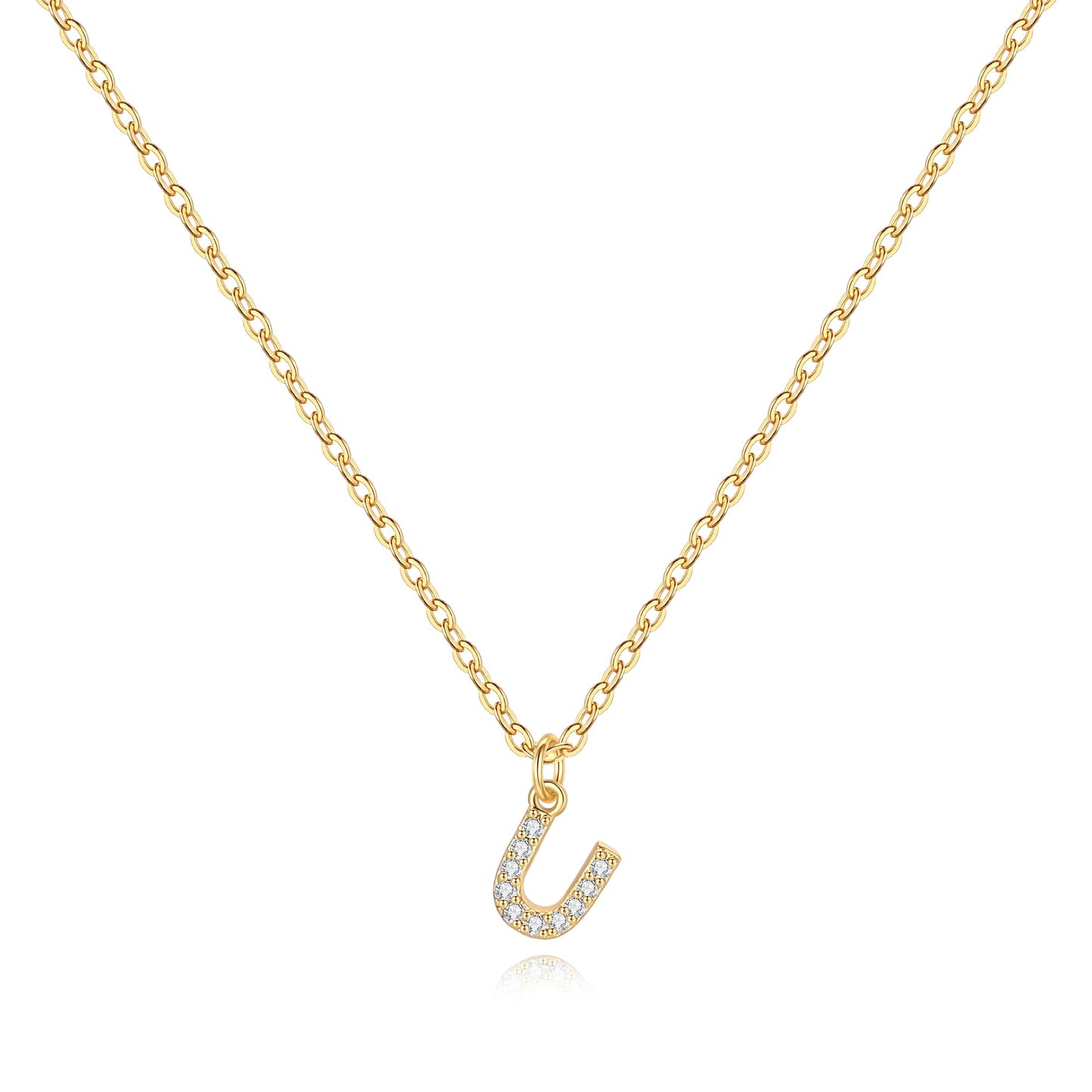 Pavé Uppercase Initial Necklace