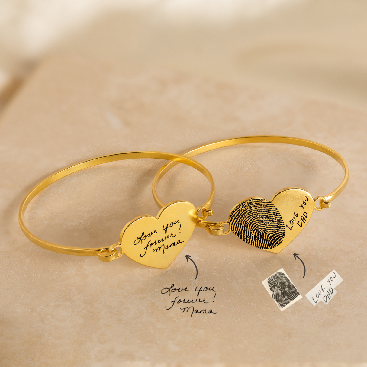 Brazalete de corazón con huella dactilar