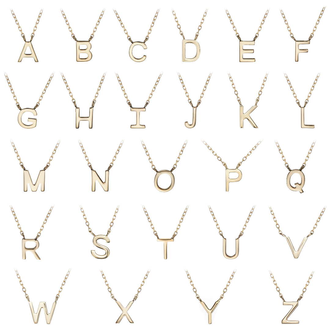 Solid Gold Miniature Initial Letter Bracelet