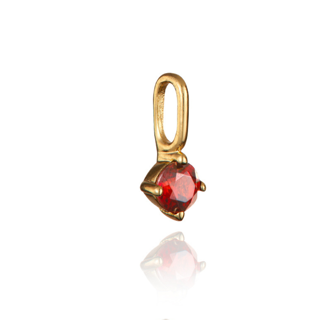 Charm individual de oro con piedra de nacimiento pequeña