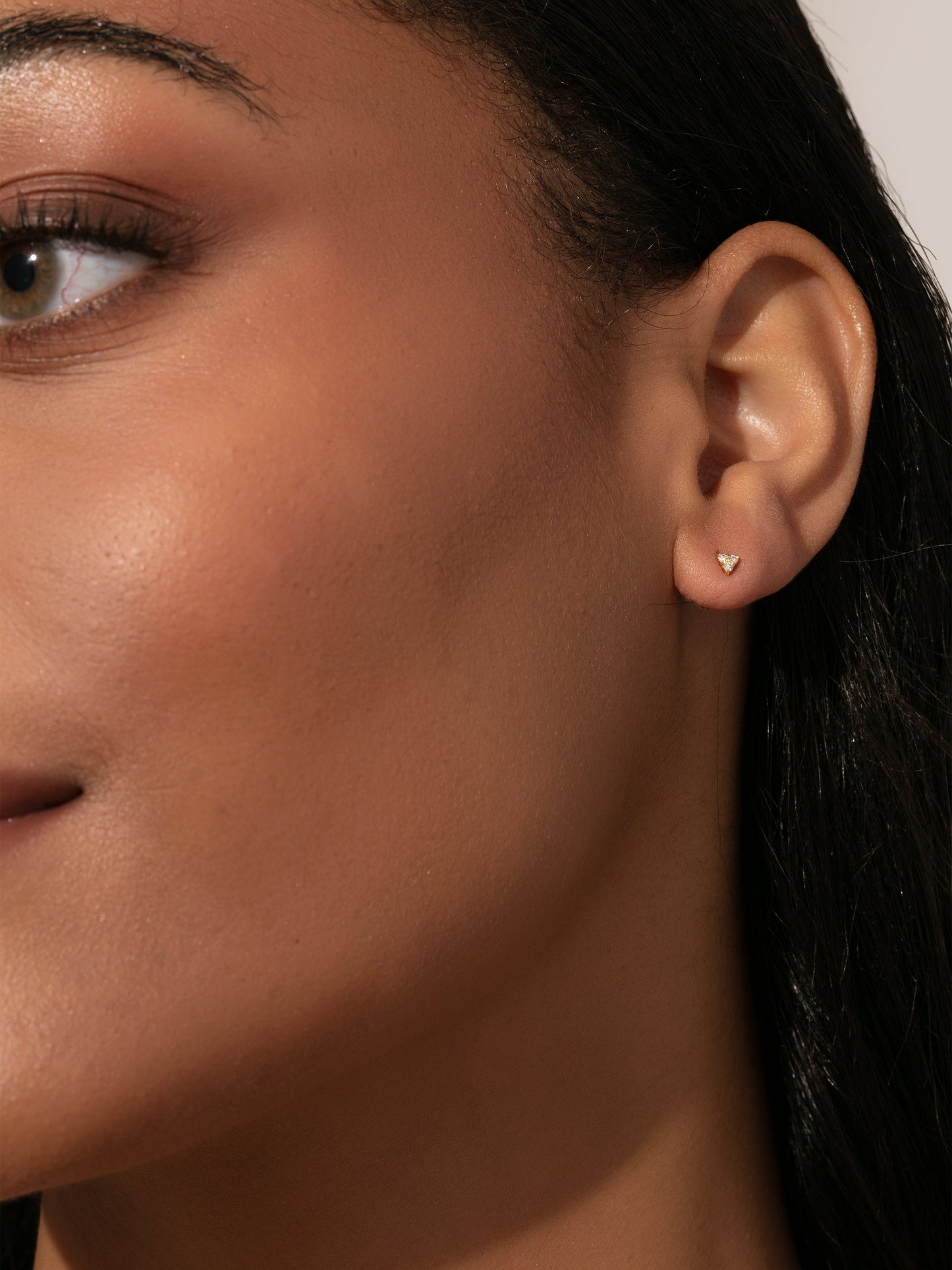 Triangle Diamond Vermeil Stud Earrings