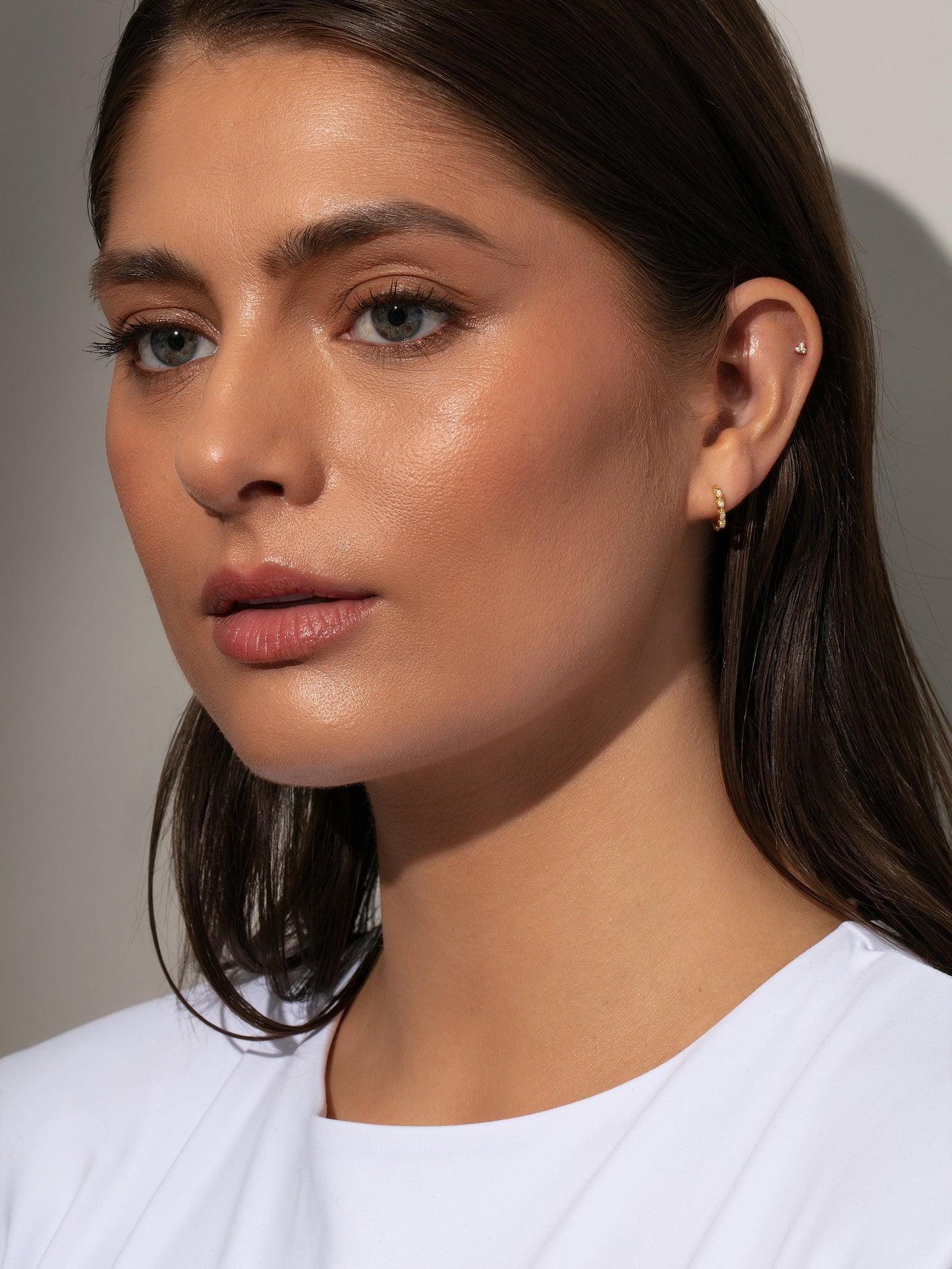 Diamond Pavé Vermeil Huggies